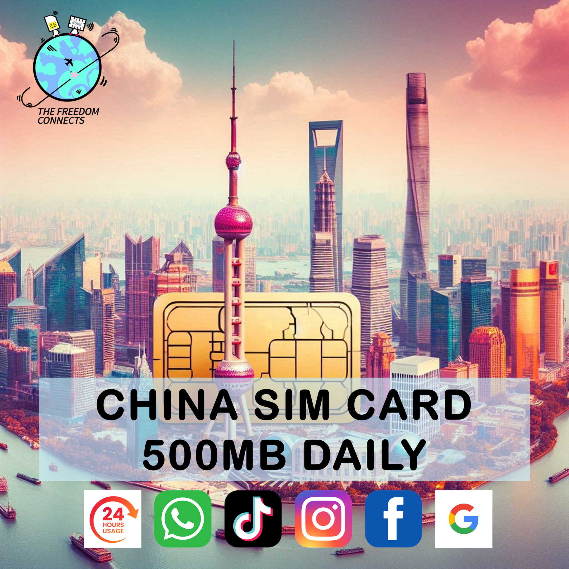 CHINA SIM CARD 500MB DAILY