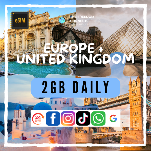 EUROPE United kingdom uk 2gb daily