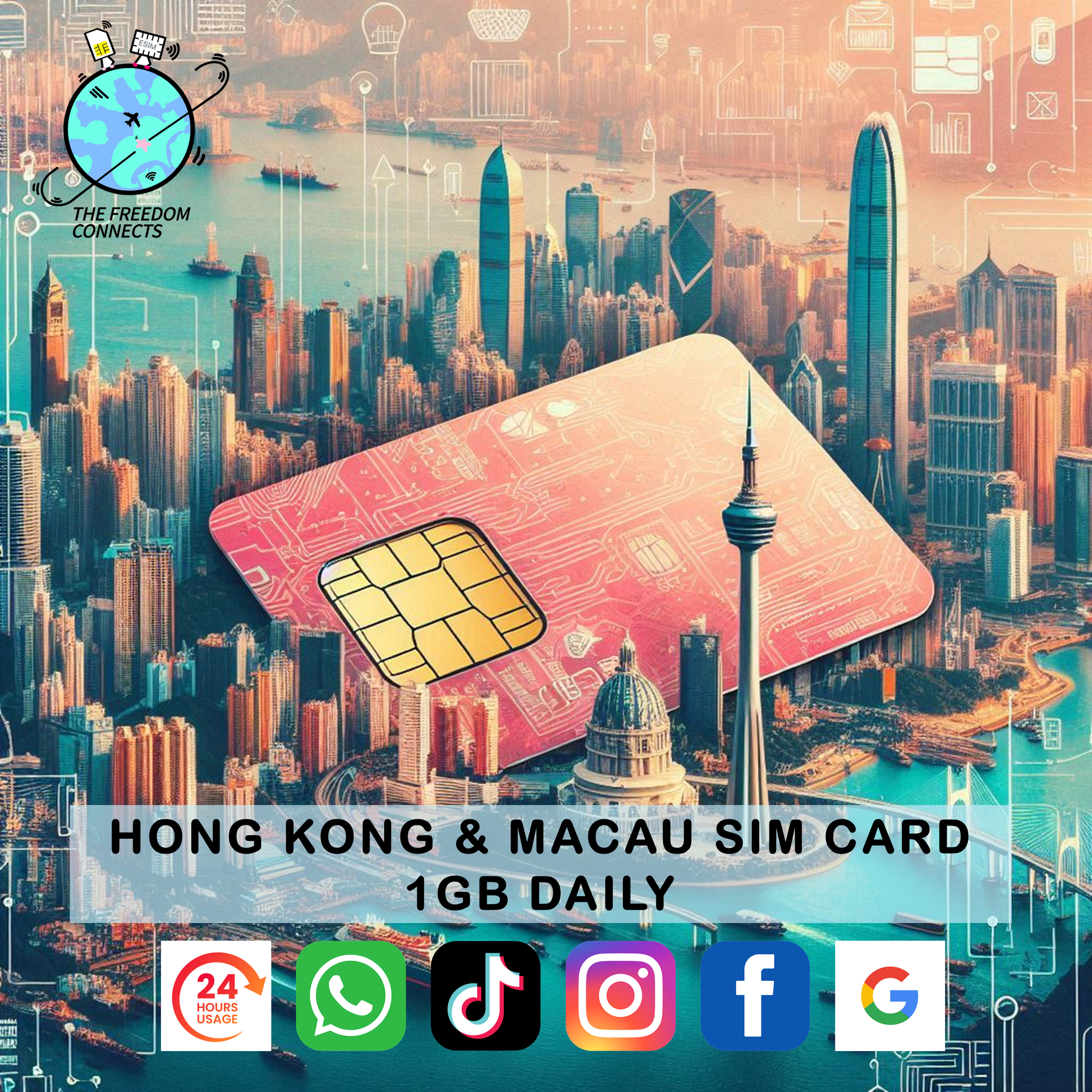 HONG KONG AND MACAU SIM CARD 1GB DAILY