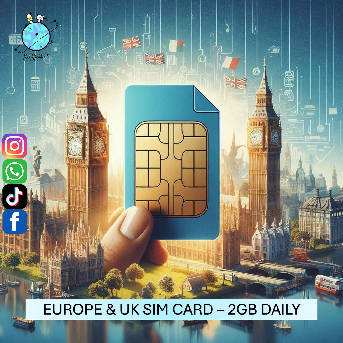 EUROPE UK UNITED KINGDOM SIM CARD 2GB DAILY