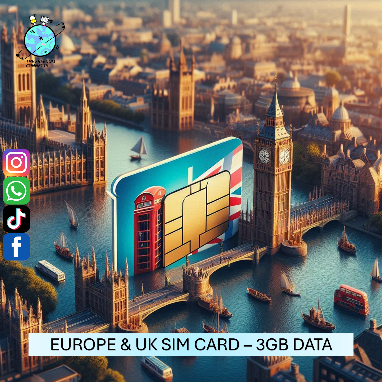 EUROPE UK UNITED KINGDOM SIM CARD 3GB DATA