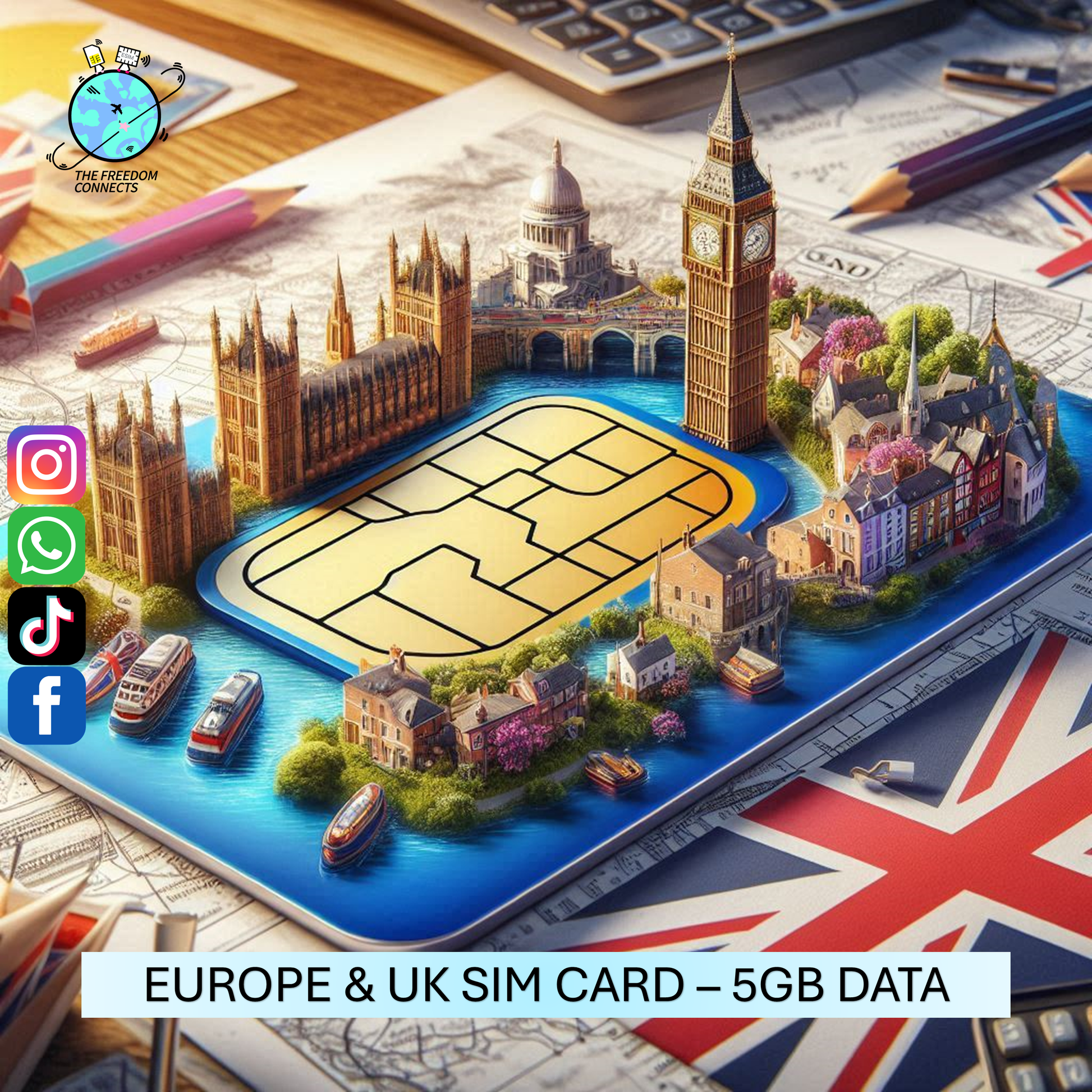 EUROPE UK UNITED KINGDOM SIM CARD 5GB DATA