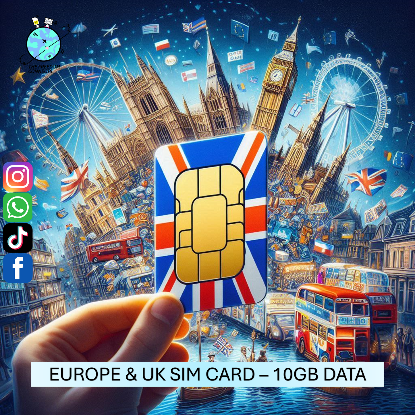 EUROPE UK UNITED KINGDOM SIM CARD 10GB DATA