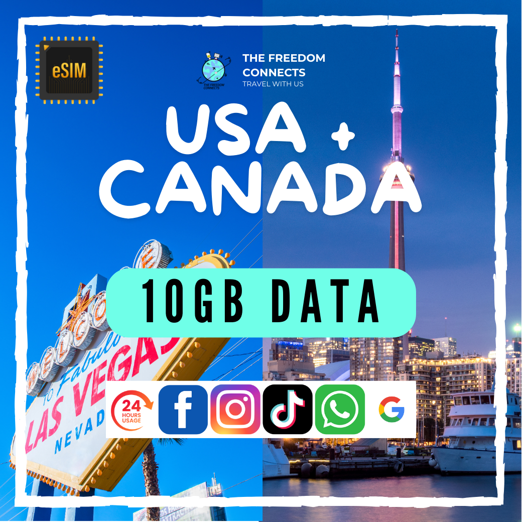 USA UNITED STATE AMERICA + CANADA 10GB DATA