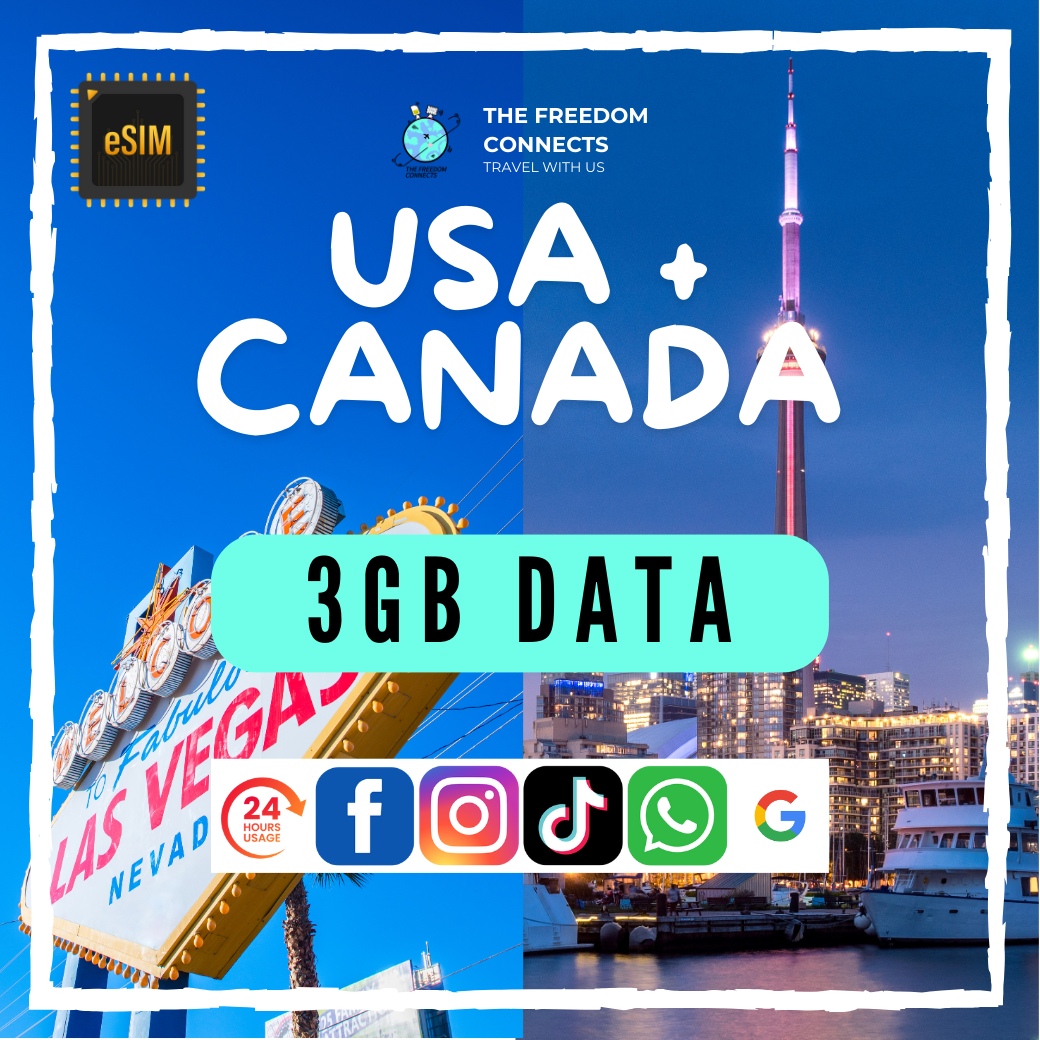 USA UNITED STATE AMERICA + CANADA 3GB DATA